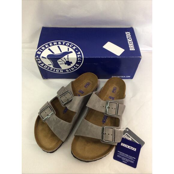 Birkenstock Arizona Unisex Slide Sandal EU 39 US Ladies Size 8 Men Size 6 Grey - Picture 1 of 10